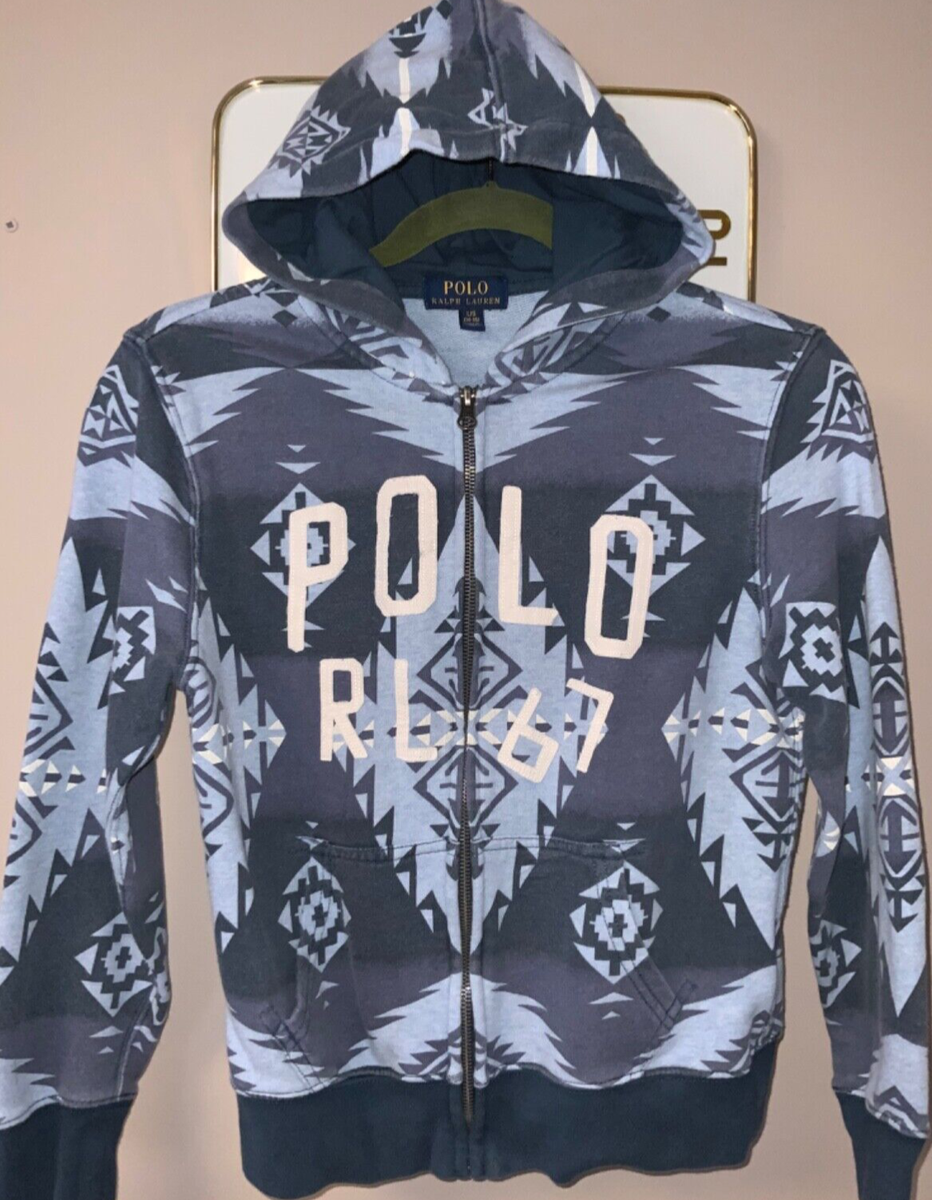 Polo Ralph Lauren Cotton Southwest print Logo hoodie Sz L 14-16