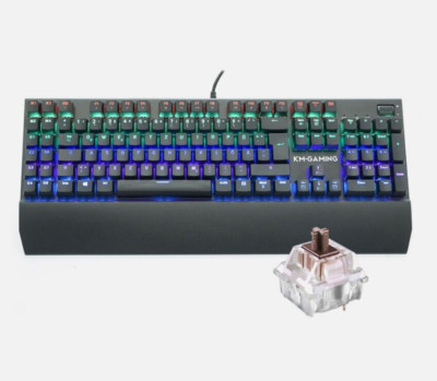 KM-Gaming K-GK2 mechanische Aluminium Gaming Tastatur mit Cherry MX RGB Switches