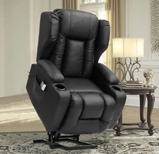 NA NA Electric Power Lift Recliner Chair for Elderly with Massage and Heat, Faux