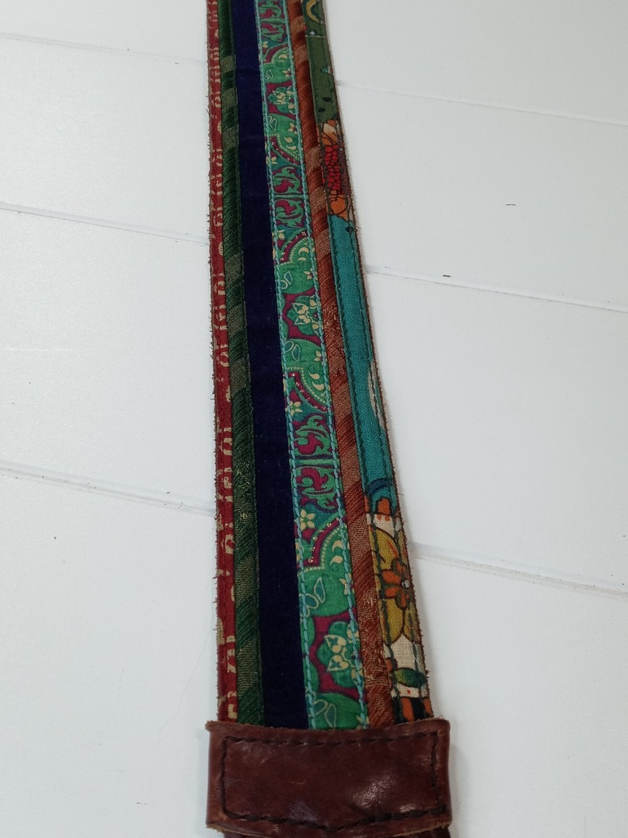 Lucky Brand Braided Wide Leather Belt Brown Patchwork Brass  display picture 3