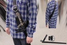 Black Leather Waist Hanger Sword Frog Baldric Belt SCA