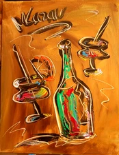 WINE DRINKS   MODERN PAINTING  IMPRESSIONIST CANVAS ORIGINAL NFEO0