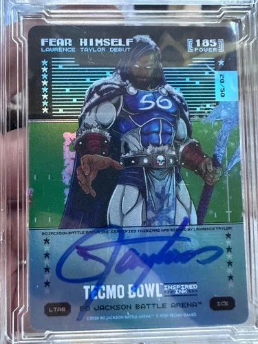 2026 Bo Jackson Battle Arena Tecmo Bowl Fear Himself Lawrence Taylor 20/50 Auto