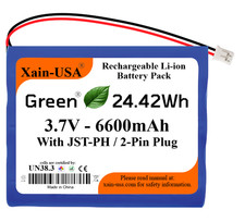 3.7V 6600mAh Rechargeable Li-ion JST PH2 Replacement Simplehuman ST3026 Battery