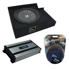 99-06 GMC Sierra Ext Cab Kicker CompR CWR10 Single 10" Sub Box HA-A800.1 Amp