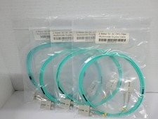 Lot of 4  2 Meter Fiber Optic Cable SC/SC OM3 50/125 Multi-Mode Duplex UPC Aqua