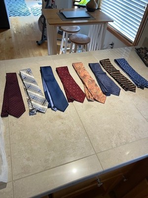 8 NEW 100% Silk Long Mens neck ties Hilfiger Behar Bergamo Calvin Bill Blass