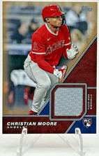 Christian Moore 2026 Topps Series 1 #MLM-CM Rookie Gold Relic /50 Bookend RC