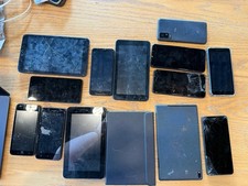 Lot of 14 Phones  Tablets UNTESTED   FOR PARTS ONLY   Mixed Brands   AS-IS