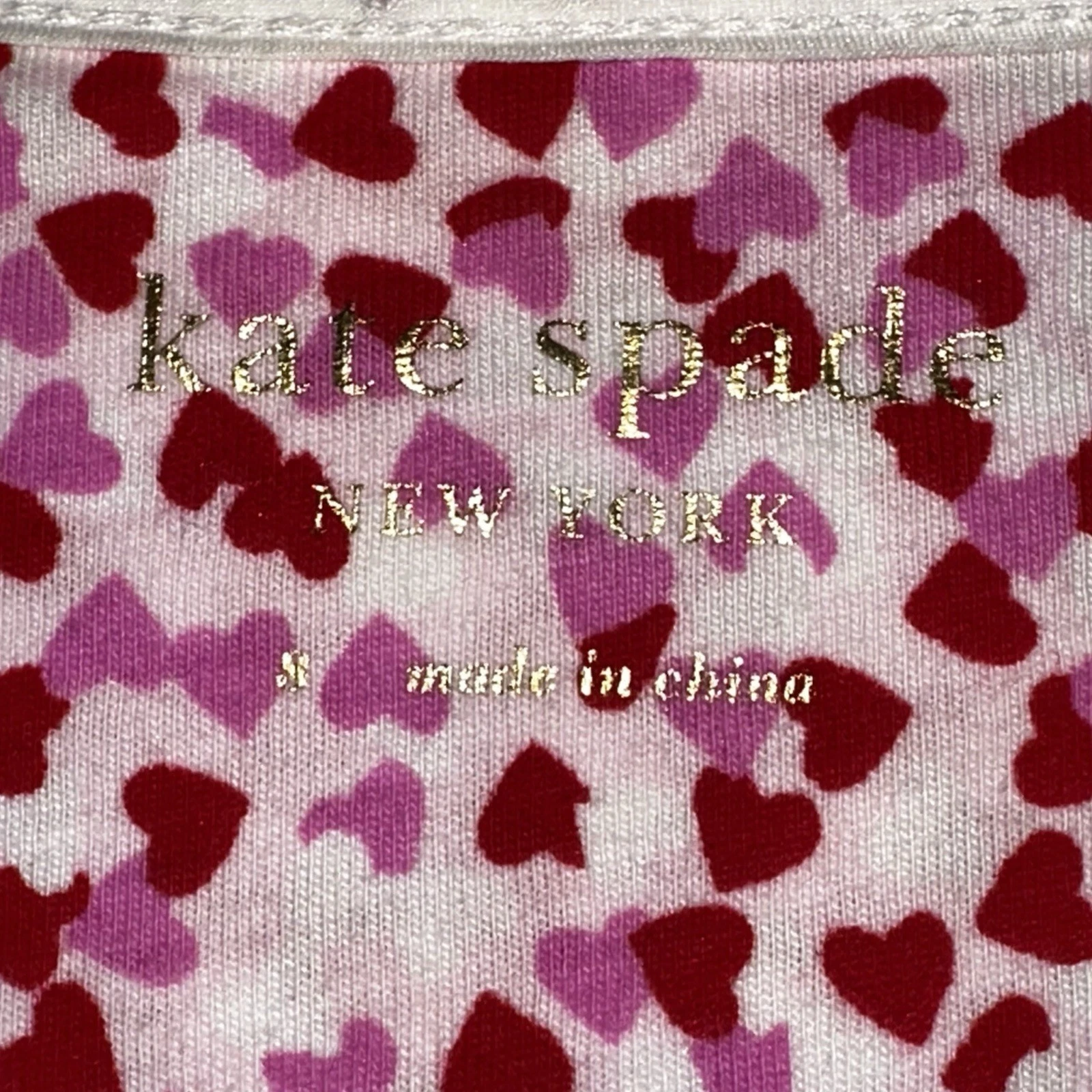 Camicia da notte Kate Spade taglia small morbida camicia da notte loungewear rosa cuori rossi