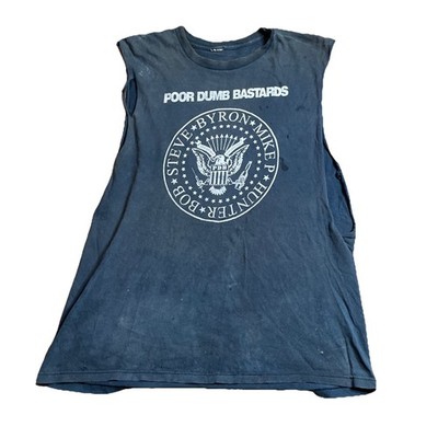 Vintage Poor Dumb Bastards Killing Rock N Roll Shirt Distressed XL Cutoff Punk