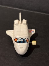 Vintage 1980s Tomy Space Shuttle Wind Up Moving Toy With Pop-out Astronaut