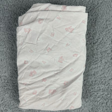 Gerber Baby Girl Vtg Fitted Crib Sheet Pink Teddy Bear "BABY" Cotton Lighweight