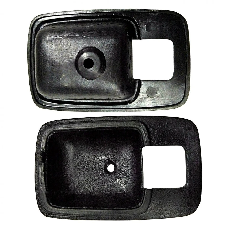 Par de bisel de manija de puerta interior negro LR para camioneta Nissan Datsun 620 1500 1973-79 Foto 3 de 4