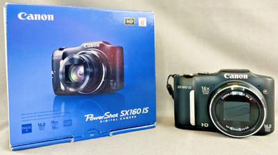 Canon PowerShot SX160 IS Black 16 MP Digital Camera 16x Optical