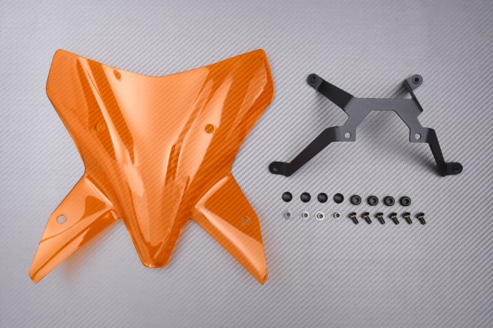 Pare-brise KTM Duke 990R orange en polycarbonate haute résistance