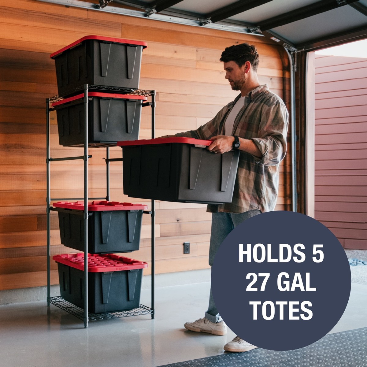 CleverMade Tote Tower Single 5-Tier Heavy-Duty Steel Storage Rack
