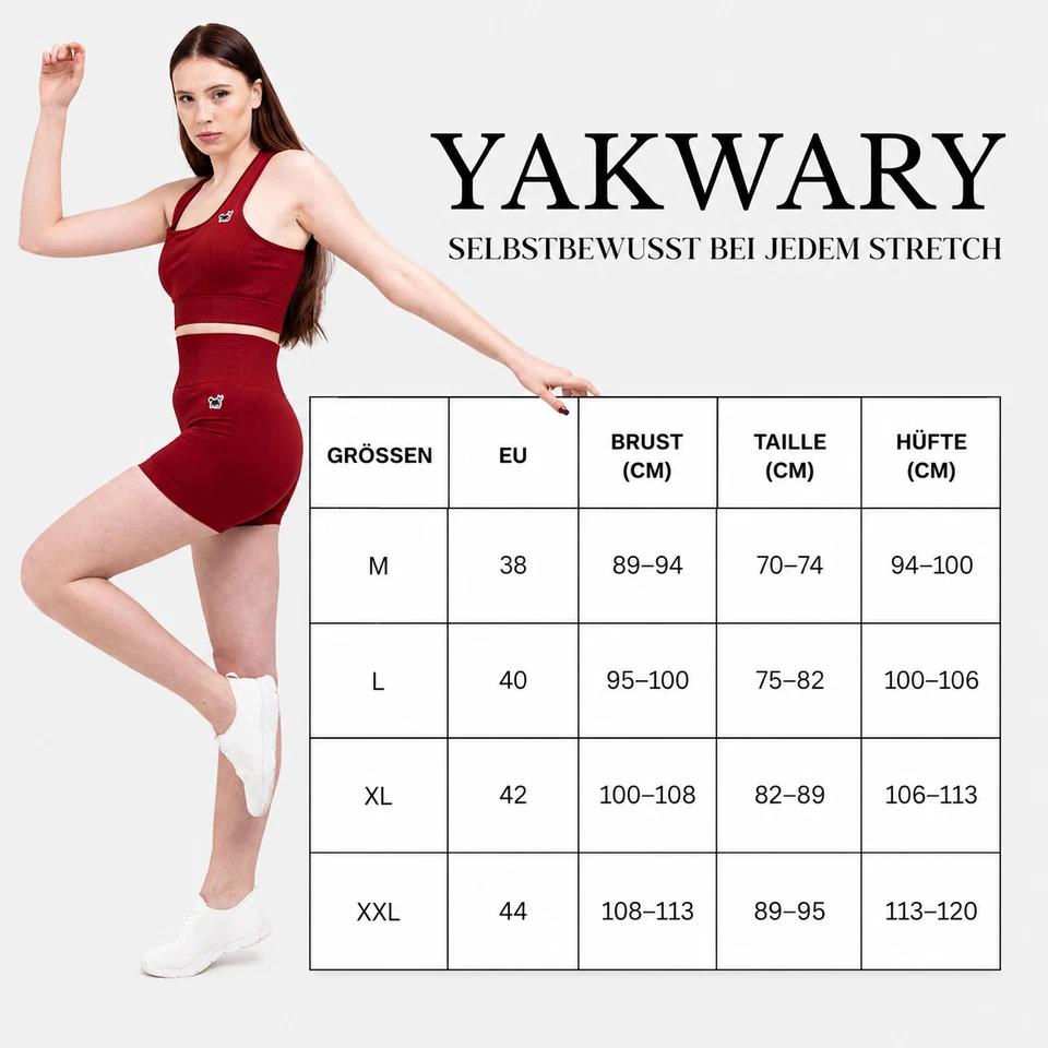 Sport Leggings Damen High Waist Seamless Fitness Yoga Blickdicht Push Up YAKWARY - Bild 2 von 4