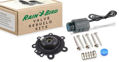 Rain Bird Valve Rebuild Kit 100ASVF Series w/ Diaphragm & Replacement Solenoid