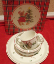 Mikasa Japan Christmas 3 Piece Set Child Place Setting Plate Bowl & Mug