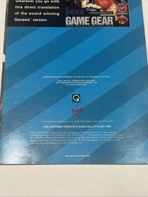 The Terminator (SEGA CD) Manual Only w/ Reg. Card Great Condition No Game