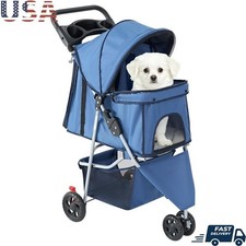 All Terrain Pet Stroller Small Medium Animals Lightweight Foldable EVA Wheels US