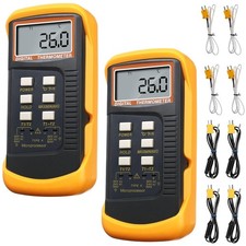 2 Pcs Thermocouple Thermometer Digital K Type HVAC Dual Channels Digital Thermom