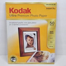 Kodak Ultra Premium Instant Dry Photo Paper 50 Studio Semi Gloss Sheets 8.5x11