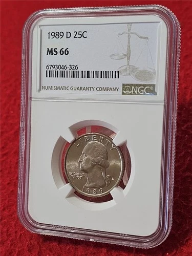 1989-D WASHINGTON QUARTER   NGC MS 66  UNCIRCULATED                     #T0617
