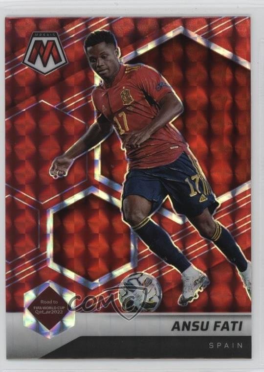 2021-22 Panini Mosaic FIFA Road to World Cup Red Prizm Ansu Fati #124 1jo8