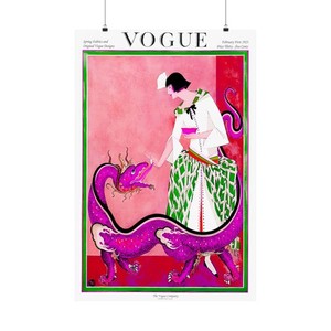 希少 ヴィンテージ VOGUE 木製 タイル アートデコ ポスター 希少