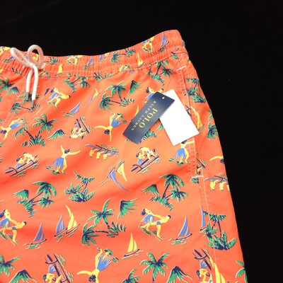 NWT- POLO RALPH LAUREN SWIM SHORTS TRUNKS -4XB BIG- PALM ISLAND