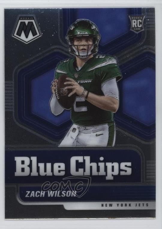 2021 Panini Mosaic Blue Chips Zach Wilson #2 1pf0