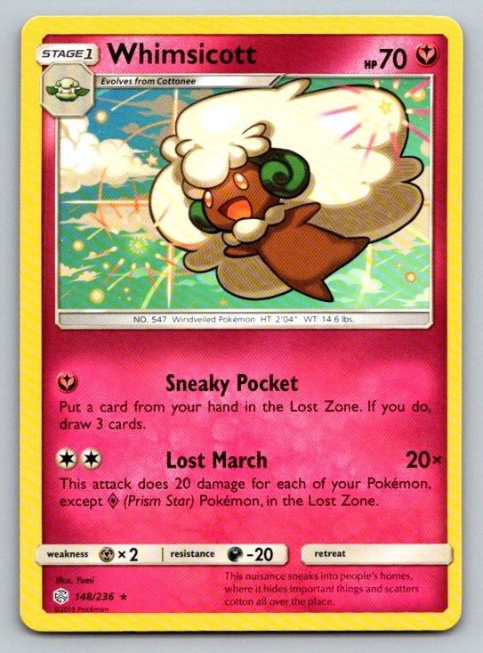 Whimsicott SM - Cosmic Eclipse 148/236 NM