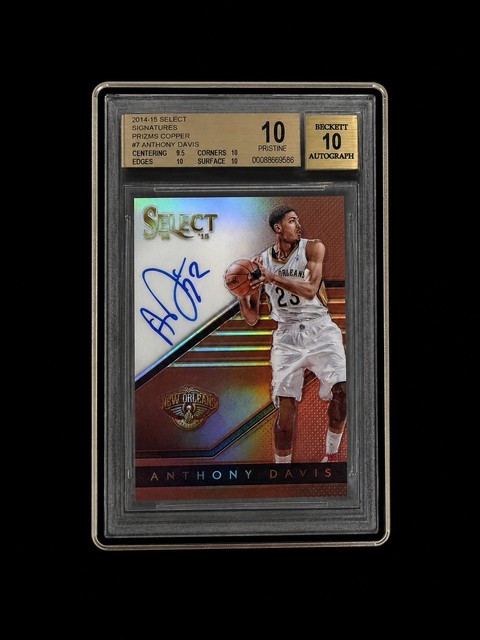 2014-Select Anthony Davis (Signatures-Copper Prizms)-BGS Pristine 10-Auto 10-/49
