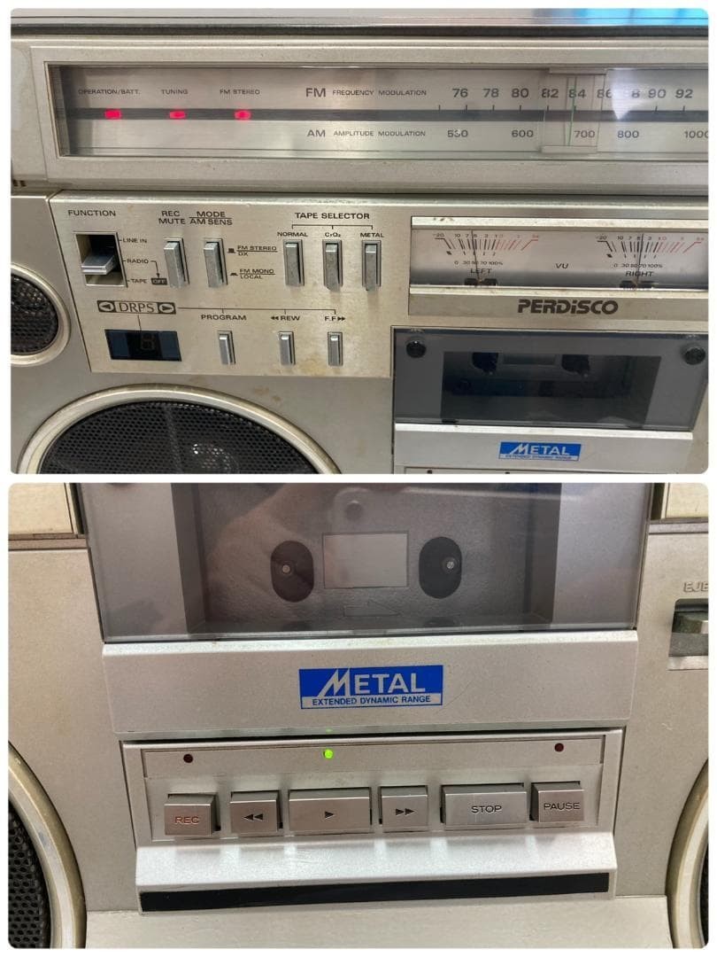 HITACHI TRK-8600RM Stereo Radio Cassette Recorder Silver Used