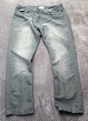 Brooklyn Xpress Jeans Mens 38x31 Light Gray Medium Wash Straight Leg Denim