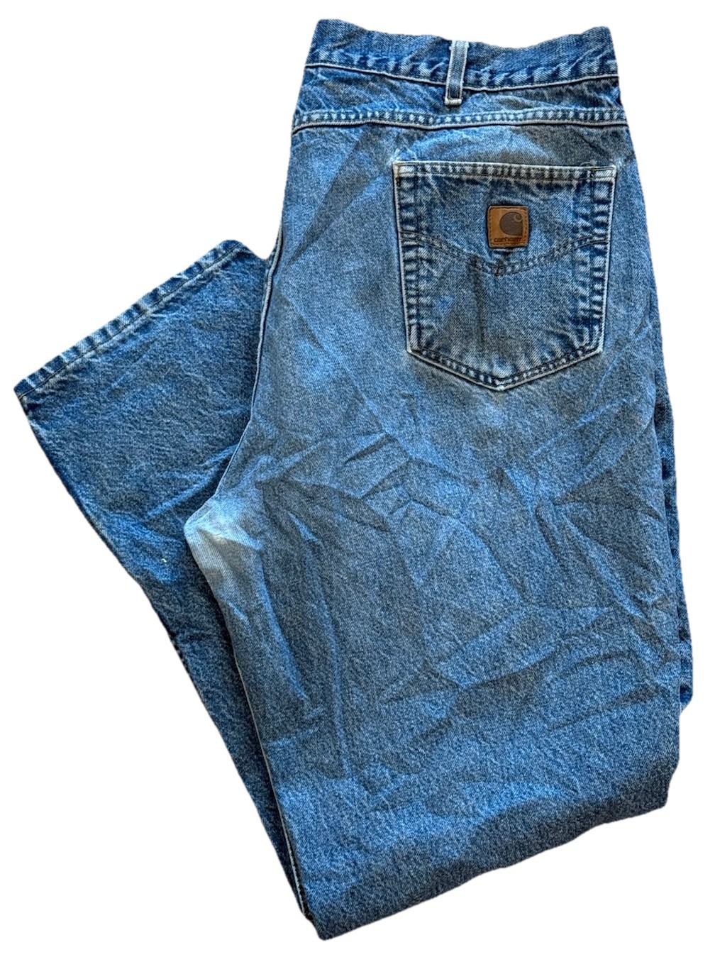 Vintage Carhartt Blue Denim Workwear Jeans Men’s Size 44x32 Relaxed Fit B17 DST