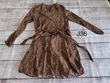 Gap Women’s Small Cheetah Print Long Sleeve Dress That Ties At Waist