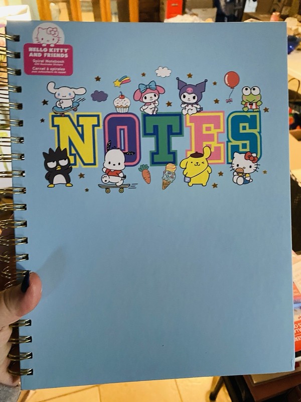 Hello Kitty Lrg Spiral Notebook w/ Pocket & Stickers Brand 🆕