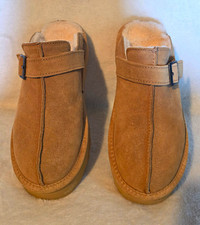 BEARPAW Moxie Platform Women's Tan Suede Clogs  US 9 EU 40