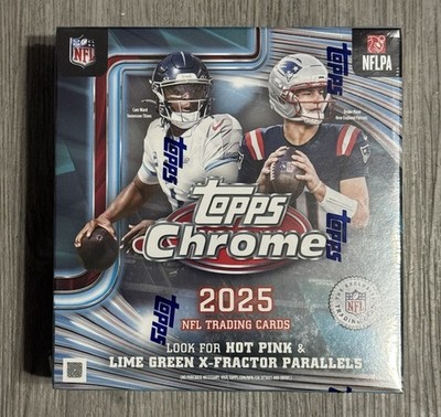 2025 Topps Chrome Football Factory Sealed Mega Box NFL New Trading Card Packs