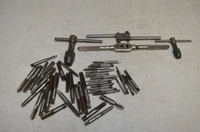Lot of Vintage Thread Taps w/ Wrenches Mixed Brands Mostly USA