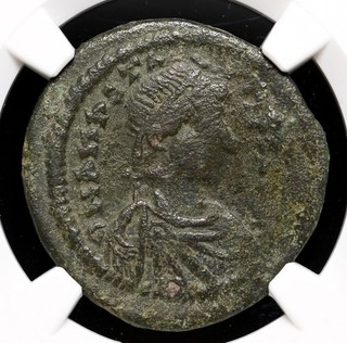 BYZANTINE. Anastasius I. 491 518. Æ Follis Constantinople NGC Choice Fine