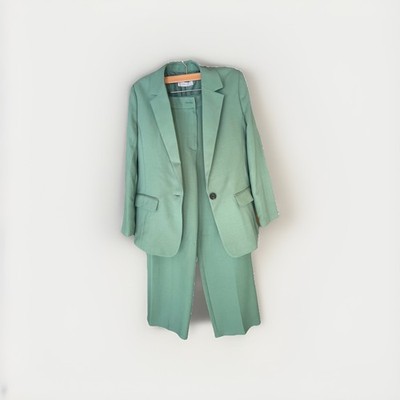 Primark Cares Blazer Basic Contemporary Jacket Sage Green Women UK 12 USA 8
