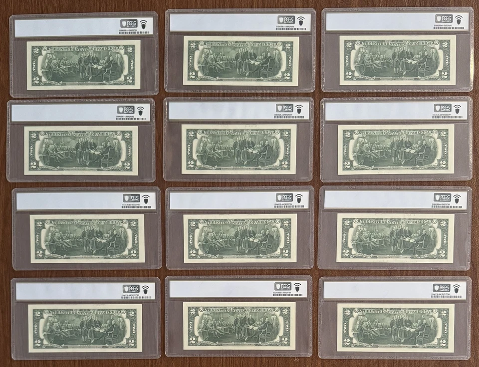 12 PIECE LOT $2 2017A FEDERAL RESERVE NOTES CHICAGO PCGS 64PPQ FR# 1941-G - Image 2 of 2