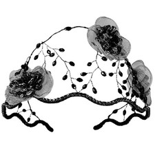 Rhinestone Flower Crowns Mesh Crown Headband FlapperHair Pieces Bridal Headdr...