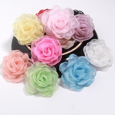 Sewing Fabric 3D Chiffon Flower DIY Chiffon Artificial Flower Burnt Edge Handmad