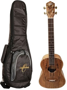 Oscar Schmidt Baritone Size Acoustic Spalted Maple Ukulele with Gig Bag, OU58K