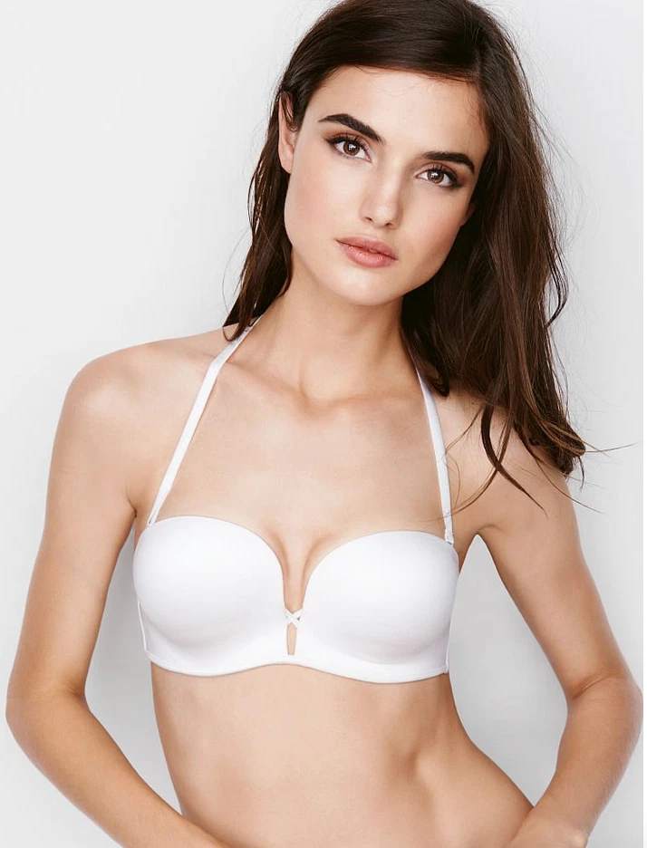 Sujetador push-up Victoria's Secret Bombshell Add-2-Cups multidireccional sin tirantes blanco Foto 2 de 4